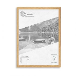 CLAMARO Collage 20 Cadre photo 50 x 110 cm fait à la main | Chêne Catania | Cadre photo moderne en bois MDF de 20 mm de large avec verre acrylique, paroi arrière et suspension (Clamaro, neuf)
