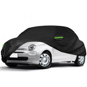 B&acirc;che de voiture, imperm&eacute;able, de rechange, pour Fiat 500/500C/500E/Abarth 2007-2024, imperm&eacute;able, protection solaire, b&acirc;che compl&egrave;te, pour pluie, soleil, poussi&egrave;re, protection UV (heartlessbattle, neuf)