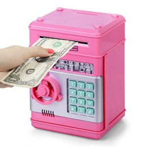 Thedttoy Tirelire Cochon électronique, ATM Tirelire comme Cadeau pour Anniversaire, Tirelire numérique avec Mot de Passe Grande, Banques déconomie de pièces de Monnaie pour 3 4 5+ Ans Enfants (Rose) (Thedttoy, neuf)