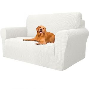 YSTELLAA Housse Canapé Extensible 2 Places, Housse de Canapé avec Accoudoirs, Super élastique Housse Canape pour Chiens et Chats Animaux Antisalissure (Blanc, Canapé Largeur 145cm-178cm) (YSTELLAA, neuf)