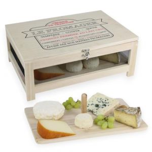 Garde Manger Grillagé en Bois Acier - Meuble de Rangement - Cave à Fromage, Charcuterie, Saucisson, Fruits et Légumes - Boîte avec Plateau de présentation Amovible (Valse des Prix, neuf)