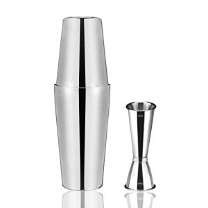 Anfly Shaker Boston 750ML 600ML Shaker &agrave; Cocktails en Acier Inoxydable Verre Doseur 60ML 30ML Lignes de Mesure Interne, Tin on Tin Cocktail Shaker Kit Jigger Style Japonais (Anfly, neuf)