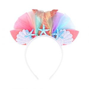 FRCOLOR bandeau de sirène décor de sirène décorations d'anniversaire de sirène bandeau sirène filles bandeaux de sirène costume de sirène enfants queue de sirène cheveux de déguisement (Laners, neuf)