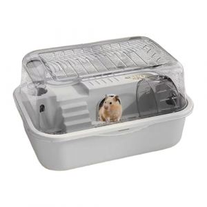Cage pour hamster, habitat pour petits animaux à 2 niveaux avec roue silencieuse, 35 x 25 x 18 cm, cage intérieure spacieuse pour chinchilla, gerbille, écureuil, lapin repos et jeu actif (XingTaiShiJiangLuShangMaoYouXianGongSi, neuf)