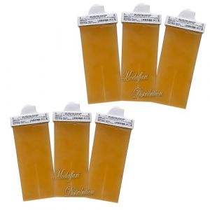 Cire d&eacute;pilatoire liposoluble jaune rouleau mouchet 6 recharges de 100 ml (Modaffari Distribution, neuf)