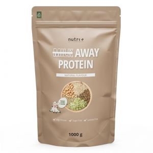 Nutri + Protéine en poudre NEUTRE - Protéines végétaliennes sans soja, Sucralose + édulcorant 1kg - 5k Mélange de protéines de pois, sarrasin, chanvre, riz et graines de citrouille (Nutri-Plus, neuf)
