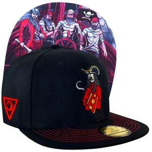 Capiche [99+ Designs] Chapeau Pirate Noir, Pirates, Casquette Noire, Hommes, Femmes, Snapback Capitaine, crâne, Caraïbes (ElementalGoods, neuf)