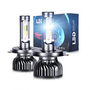 OPPULITE Ampoule H4 LED 12000LM Phare pour Voiture 70W 12V/36V, 6500K Blanc Super Lumineux ，H4/HB2/9003 LED IP67 Tout-en-un Etanches Ampoule pour Véhicule, Kit Conversion Sans Erreur Canbus, 2PCS (GUANGZHOU OPPLIGHT, neuf)