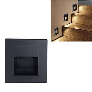 TOWEBOORY Lot De 3 Lampes De Marche, Lumière Chaude, Lampe D'escalier LED 3000 K, Spot Mural Encastrable, Lampe D'escalier Carrée, éclairage De Marche, éclairage Mural Pour Couloir, Escaliers (TOWEBOORY, neuf)