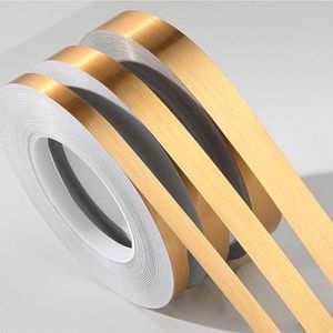 TITKBOW Moulure Murale Ruban Adhésif Décoratif (50M) Lambris PVC Plafond, Carrelage Adhesif Sol Rouleau Decoratif Autocollante Armoire, Cuisine, Toilette, Salle Bain (20mm, Or) (TIKBOW, neuf)
