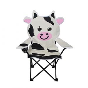 Fauteuil de pêche pliable pour enfant avec porte-gobelet et sac Motif vache (Mojawo, neuf)