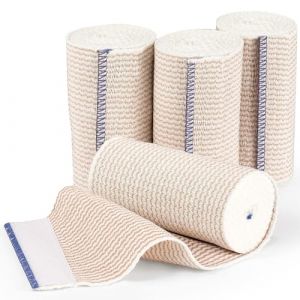 Lot de 4 rouleaux de bandage élastique de qualité supérieure - Bandage cohésif de compression - Bandage de sport - Bandage de gaze pour soutien de la cheville, blessures au bras, aux jambes ou à la (tayyi, neuf)