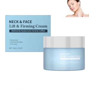 Cr&egrave;me pour le cou au r&eacute;tinol et &agrave; la caf&eacute;ine,hydratant raffermissant 3 en 1 pour le cou,la poitrine et le visage,minimise les ridules et le teint terne, cr&egrave;me anti-&acirc;ge pour un &eacute;clat de jeunesse (1pcs) (doushangdianzi, neuf)