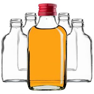 KADAX Lot de 10 petites bouteilles en verre de 100 ml avec bouchon &agrave; vis, bouteilles vides &agrave; remplir, mini bouteilles de liqueur, bouteilles d'alcool (rouge) (KADAX, neuf)