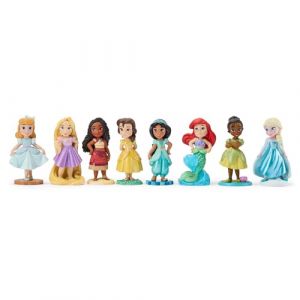 Disney Store Official Ensemble de Figurines Princesses, 8 pièces, avec Cendrillon, Raiponce, Vaiana, Belle, Jasmine, Ariel, Tiana et Elsa, Collection Once Upon a Story, à partir de 3 Ans (Disney Store FR, neuf)