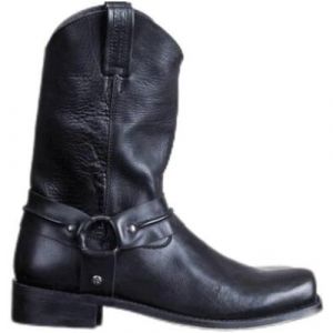 TangDao Bottes Mi-Mollet &agrave; Talons Bas de Hommes Bottes en Cuir Casual Vintage pour Hommes Noir 42 EU (TangDao-FR, neuf)