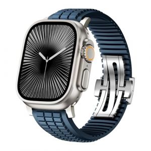 SEURE FKM Bracelet pour Apple Watch Ultra 2/1 49 mm, S&eacute;rie 10 46 mm, S&eacute;rie 9/8/7 45 mm, S&eacute;rie SE2/6/SE/5/4 44 mm, S&eacute;rie 3/2/1 42 mm, Business Sport, Bracelet de rechange en caoutchouc fluor&eacute;, pour (SEURE-WATCH, neuf)