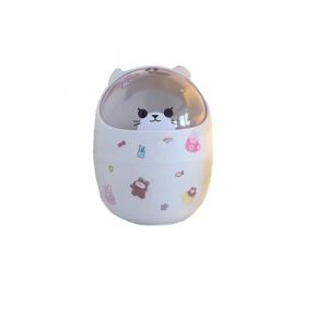 VVHFXD Mini poubelle de bureau, poubelle de table avec couvercle, poubelle de dessin anim&eacute;, corbeille &agrave; papier, poubelle portable, poubelle d&eacute;tachable, poubelle de salle de bain pour la maison et le (PCCCCYKJ-DE, neuf)