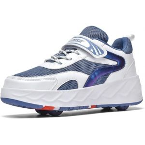 Chaussures de patin &agrave; roulettes chaussures de sport pour hommes et femmes, chaussures de patin &agrave; roulettes pour enfants double rang&eacute;e Quad trainer Outdoor Sport skate Travel Roller shoes,Blue-41 EU (taiyuanshixiaodianqvlidudianzishanghang, neuf)