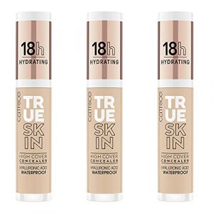 Catrice True Skin High Cover Correcteur n&deg; 020 beige chaud, anti-boutons, longue dur&eacute;e, matifiant, naturel, v&eacute;g&eacute;talien, sans huile, imperm&eacute;ables (3 x 4,5 ml) (PURISH &ndash; your beauty dealer, neuf)
