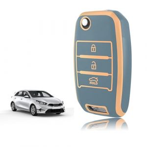 TOOMUME Coque Clé TPU, Etui Clé Étui Clé Adapté pour Kia Sportage Rio Ceed Stonic Picanto Sorento Venga Soul Carens Cerato K2 K3 K4 K5, Couvre Clef Cache Cle Voiture Telécommande - Flip Key (TOOMUME, neuf)