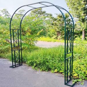 Arche De Jardin en Métal 140cm 180cm 220cm 260cm 300cm 340cm Large Arceau À Rosier Tonnelle en Métal pour Plantes Grimpantes, Mariage, Décoration De Fête Tuyau Galvanisé De 20 Mm(Green,340x230x40cm) (SWENJAMZ, neuf)