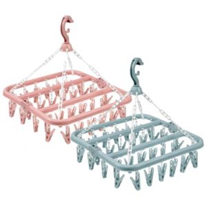 ARSBORUI Etendoir Chaussette, &Eacute;tendoir &Agrave; Chaussettes avec 32 Pinces, Etendoir Linge Interieur Ext&eacute;rieur Suspendre, Sechoir A Linge Pliant, pour Chaussettes, sous-V&ecirc;tements et Petits (2 Pi&egrave;ces) (Aispring, neuf)