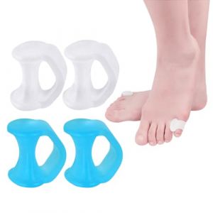 KYLOS 2 Paires &Eacute;carteur Orteils, S&eacute;parateur Orteils Silicone, Correcteur Orteils Chevauchement, Coussinets Gel Anti-Pression En Transparent + Bleu, Taille Standard (liqiangdeouzhoudianpu, neuf)