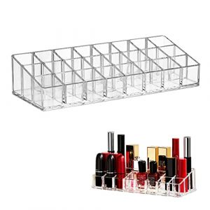 PHIEZC Organisateur de Rouge à lèvres,24 trous Organisateur Maquillage,Boîte de Rangement de Rouge à Lèvres,boîte de rangement de rouge à lèvres pouvant contenir rouge à lèvres et gloss,transparent (PHIEZC, neuf)