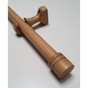 MadeInNature Tringle à Rideaux en Bois, diamètre Ø 28 mm, Kit Tringle à Rideaux Complet Avec Embouts et Supports, Longueur et Couleurs au Choix (Naturel, Embout Bouchon, Longueur 1.80 m) (cité de la déco, neuf)