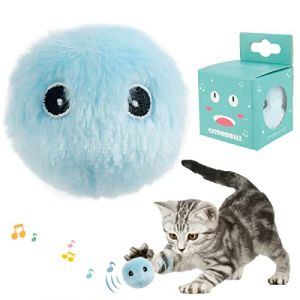 Jokapy Jouet de Balle Interactif pour Chat, Jouet pour Chat Interieur Interactif avec Cris des Oiseaux, Grenouilles et Grillons, Balles en Peluche pour Chats Chasser (Bleu) (xiangbaoshang, neuf)