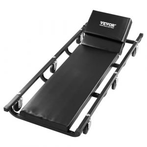 VEVOR Chariot de Visite 102,5 cm, Chariot de M&eacute;canicien Charge 136,1 kg, Cadre en Acier, avec 6 roulettes, Appui-t&ecirc;te Rembourr&eacute; R&eacute;glable, Profil Bas, pour Garage, Atelier, R&eacute;paration Automobile (VEVOR Direct Store FR, neuf)