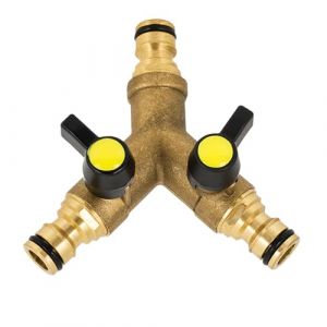 RoseFlower Distributeur 2 Voies, 3/4" et 1/2" Raccord de Tuyau D'arrosage, Étanche Adaptateur Robinet Tuyau Arrosage Exterieur - Garden Hose Splitter pour l'irrigation du Jardin, Robinet Extérieur (BrightLearnMarketEU, neuf)