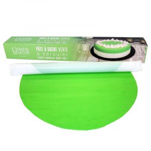 P&acirc;te &agrave; sucre verte pr&ecirc;te &agrave; d&eacute;rouler go&ucirc;t vanille 430g &Oslash;36cm (CERF DELLIER, neuf)