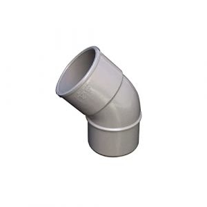First Plast - Goutti&egrave;re PVC 16 demi-ronde - Coude PVC 45&deg; MF pour tube de descente &Oslash;50 - gris - First Plast (Brico Concept, neuf)