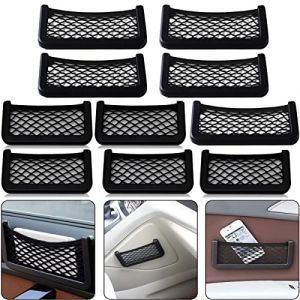 10 Pieces Sac Pocket Organizer De Voiture,Zodors Filet Rangement Camping Car Filet Rangement Voiture Filet Rangement Mural Auto Adhesif Montage Facile pour Voiture Camion Ideal pour Telephone Cles (Zodors, neuf)