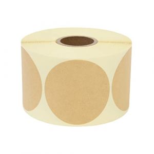 Prolac Points de Marquage - Lot de 500 pastilles adh&eacute;sives color&eacute;es sur rouleau, 25 x 25 cm, papier kraft marron, points de colle, autocollants, ronds, parfaits pour l'&eacute;tiquetage au bureau, (Prolac, neuf)