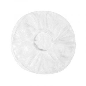 Charlotte Lot de 100 bonnets de douche jetables en plastique élastique étanche transparent pour salle de bain, cuisine, hôtel, barbier, spa, salon de voyage (STing LLC, neuf)