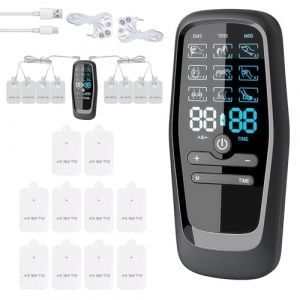 Appareil TENS &agrave; 2 canaux pour le traitement de la douleur : appareil TENS pour le soulagement de la douleur avec 9 modes et 10 &eacute;lectrodes, simulateur d&rsquo;accouchement pour le soulagement de la douleur (SnapNShop Trading, neuf)