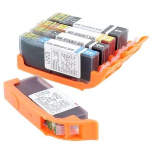 Lot de 5 cartouches d'encre alimentaire pour MG5450/MG5550/MG5650/MG6450/MX725/IP7250 (CERF DELLIER, neuf)