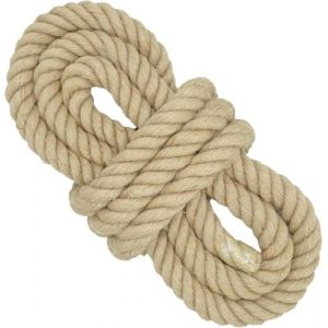12 mm * 10 m Corde de Jute, Corde de balançoire à 4 brins, Corde de tir à la Corde, Corde en Toile de Jute pour travaux manuels, Jardinage, hamac, décoration de la Maison, Garde-Corps, Quai (DoIove-FR, neuf)