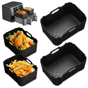 Moule Silicone Air Fryer, Accessoires Air Fryer pour Russell Hobbs 9L & COSORI Air Fryer Dual Zone 8,5L, Ninja Double Stack XL 9,5L, R&eacute;utilisable Russell Hobbs Air Fryer Accessoires, Moule Air Fryer (YAOYIN, neuf)