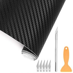 Opaltool Adh&eacute;sif 3D Fibre Carbone Vinyle, 30 X 300cm Fibre de Carbone Autocollant, Autocollant Carbone Film avec Grattoirs pour Bricolage Int&eacute;rieur Ext&eacute;rieur Voitures Auto et Moto (raisetty, neuf)