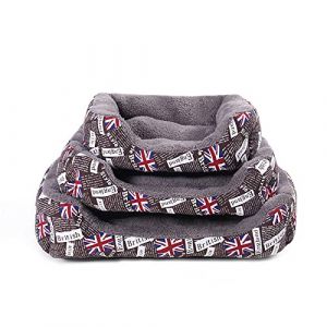 Lit pour Chien et Chat de Petite Race Coussin de Couchage pour Chien Panier Doux et Lavable Canapé pour Chat Imprimé Cafe Taille S (Cicilin-EU, neuf)