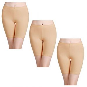 wirarpa Panty Coton Cycliste Short Femme Long Culottes Boxer Shorty Legging Boxer Cale&ccedil;on ,Beige-lot de 3,3XL (FR-DeKai, neuf)