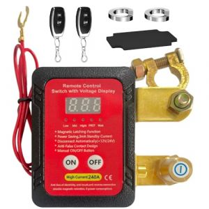 Afenau Coupe Batterie 12V T&eacute;l&eacute;commande, 240 A Coupe Circuit Batterie 12V Telecommande avec Affichage Num&eacute;rique Led, COUPE Circuit Voiture a Distance, Interrupteur Isolateur Pour Moto RV (enshishiaoshenghongmenchuangyouxiangongsi, neuf)