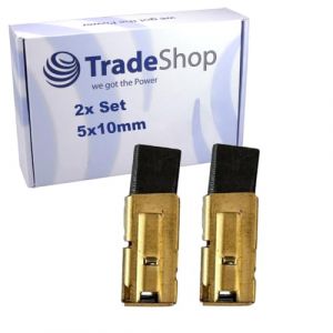 Lot de 2 balais de charbon moteur 5 x 10 mm avec support compatibles avec Metabo KHE 2650, KHE 2850, KHE 2851, UHE 2450 Multi, UHE 2650 Multi, UHE 2850 Multi (Trade Shop, neuf)