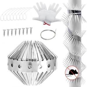 Anti Martres Tuyaux Descente, Protection Anti Martre en Acier Inoxydable, 100cm Bande Anti Fouine, Tuyau Anti Martres en Acier Inoxydable, Tuyau de Descente Protection Contre Les Martres (QiMinLe'store, neuf)