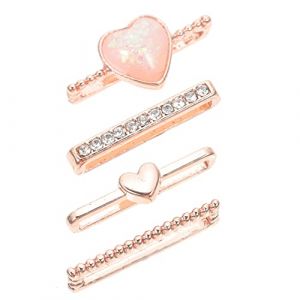 SHINEOFI 4 Pièces Accessoires Décoratifs Inoxydable pour Bracelet de Montre Rose Charms Élégants pour Montre Anneaux de Bracelet Accessoires pour (LeMusi, neuf)