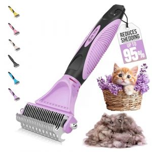 PQTETRA&reg; Brosse pour chat pour une &eacute;pilation douce et pr&eacute;cise I Convient comme brosse pour chat &agrave; poils longs et poils courts contre les n&oelig;uds I Brosse &agrave; sous-poil agr&eacute;able pour chien et chat (PQ TETRA Katzenbrunnen Hundewasserspender Trinkbrunnen f&uuml;r Kat